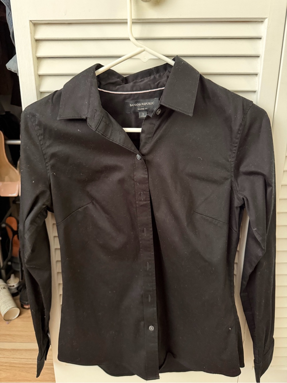 Banana Republic Black Shirt with Pink Trim